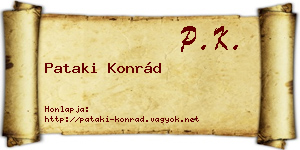 Pataki Konrád névjegykártya